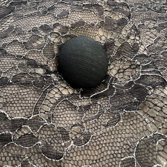 Badgley Mischa Wool Dress Coat Mixed Media Lace Leather Accents Sz S Taupe/Black - Picture 3 of 16